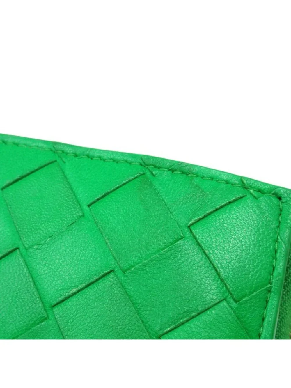 Bottega Veneta Lambskin Leather Intrecciato Wallet Bifold Paraquito Green